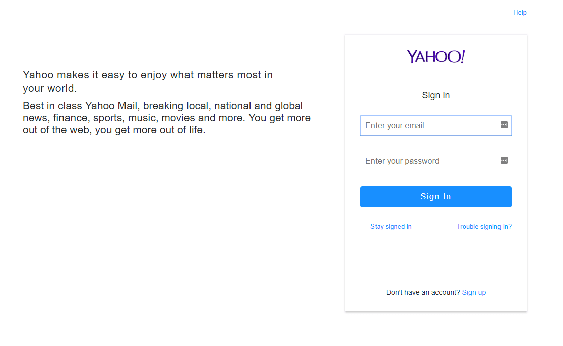 Yahoo login phish