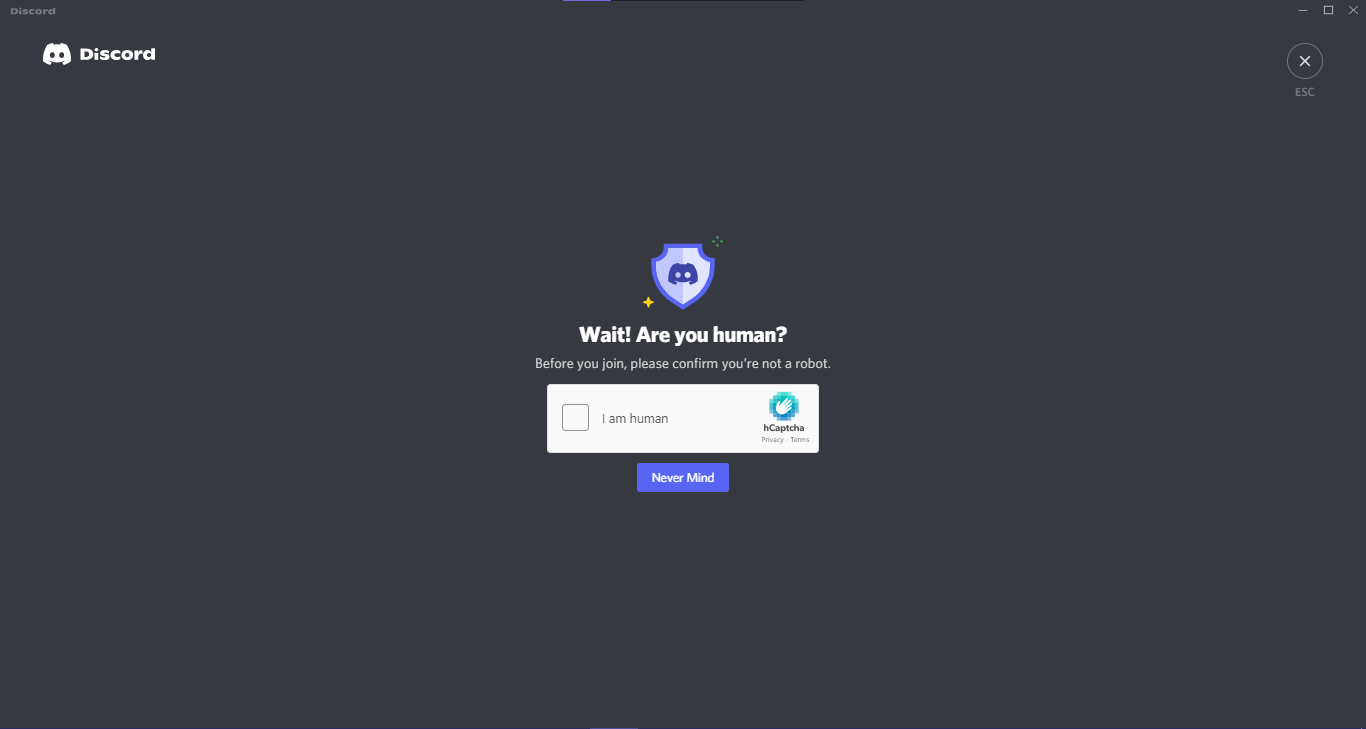 When a large number of users join a server Discord now challenges them with Captcha