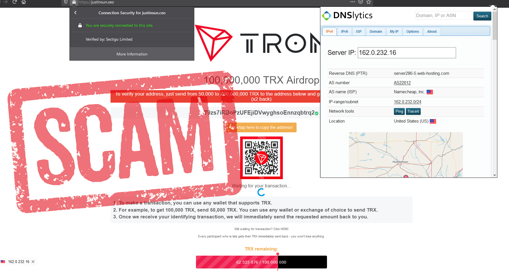 Fake Tron airdrop app