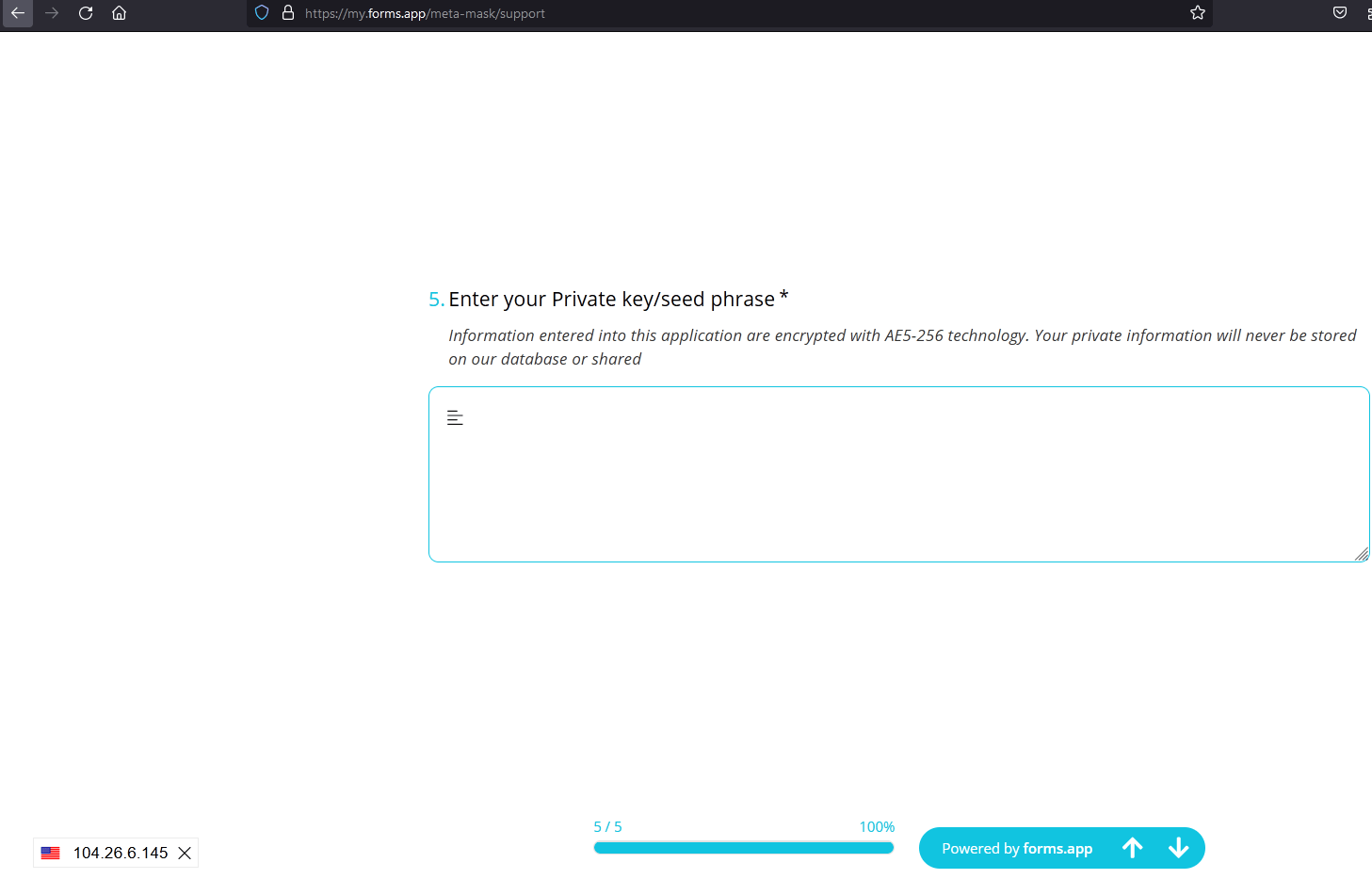 Another fake Metamask site