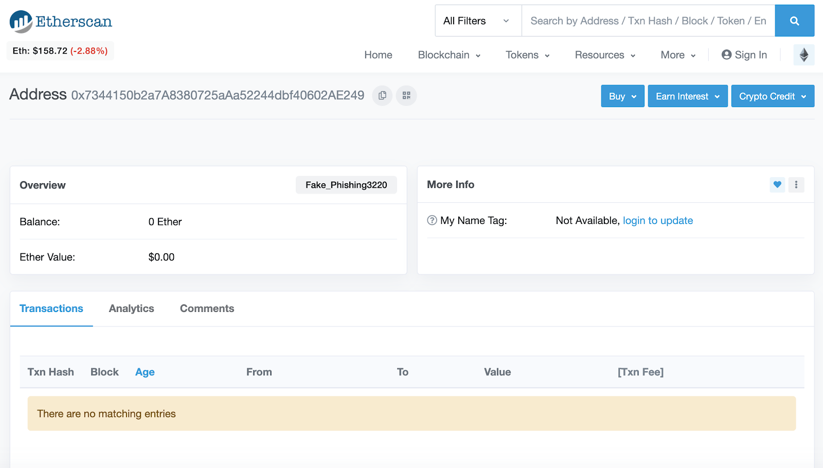 Attacker Ethereum Address