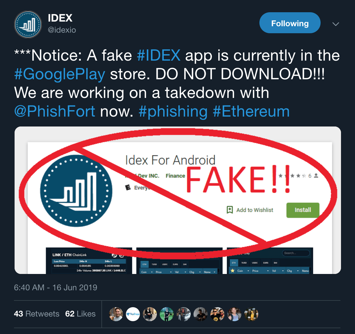 DEX Phishing Attacks